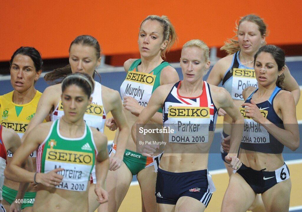 12 March 2010; Ireland's Hazel Murphy on her way to finishing in 9th place, in a time of 9:17.60, during the Women's 3000m Heats at the 13th IAAF World Indoor Athletics Championships, Doha, Qatar. Picture credit: Pat Murphy / SPORTSFILE