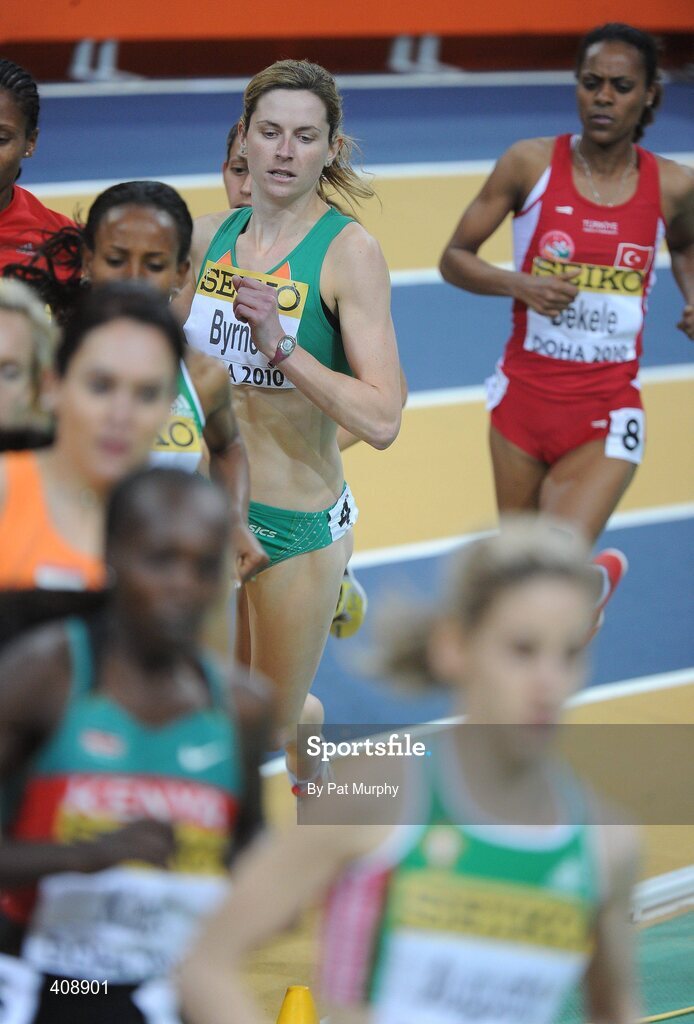 12 March 2010; Ireland's Deirdre Byrne on her way to finishing in 10th place, in a time of 8:58.94, during her Women's 3000m Heats at the 13th IAAF World Indoor Athletics Championships, Doha, Qatar. Picture credit: Pat Murphy / SPORTSFILE