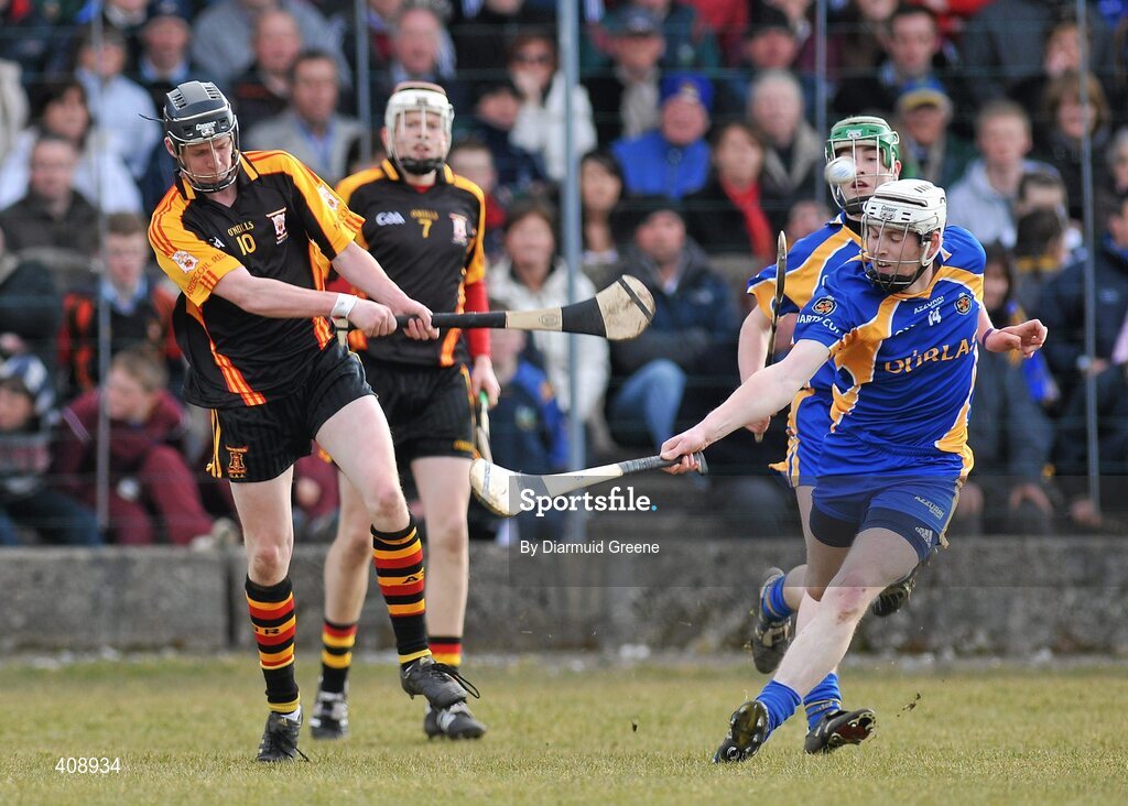 11 March 2010; Mark Ryan, Ard Scoil Ris, in action against Denis Maher, Thurles CBS. Harty Cup Final, 2nd Replay, Thurles CBS v Ard Scoil Ris, McDonagh Park, Nenagh, Co. Tipperary. Picture credit: Diarmuid Greene / SPORTSFILE