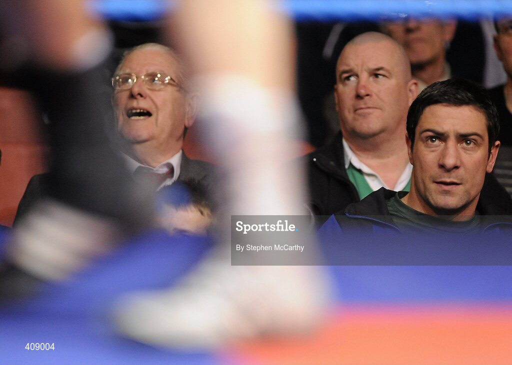 12 March 2010; Kenny Egan, Ireland, looks on during one of the evenings bouts. Elite International, National Stadium, Dublin. Picture credit: Stephen McCarthy / SPORTSFILE