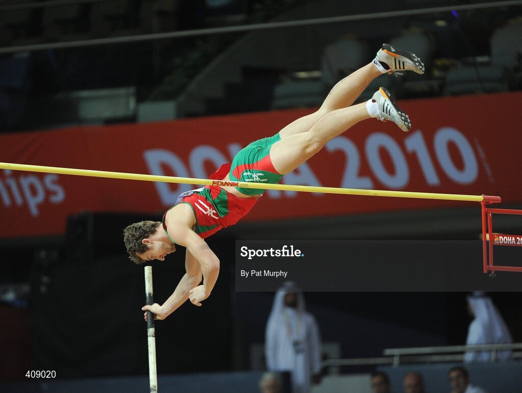 13 March 2010; Andrei Krauchanka, Belarus, in action during the High Jump of the Men's Heptathlon at the 13th IAAF World Indoor Athletics Championships, Doha, Qatar. Picture credit: Pat Murphy / SPORTSFILE
