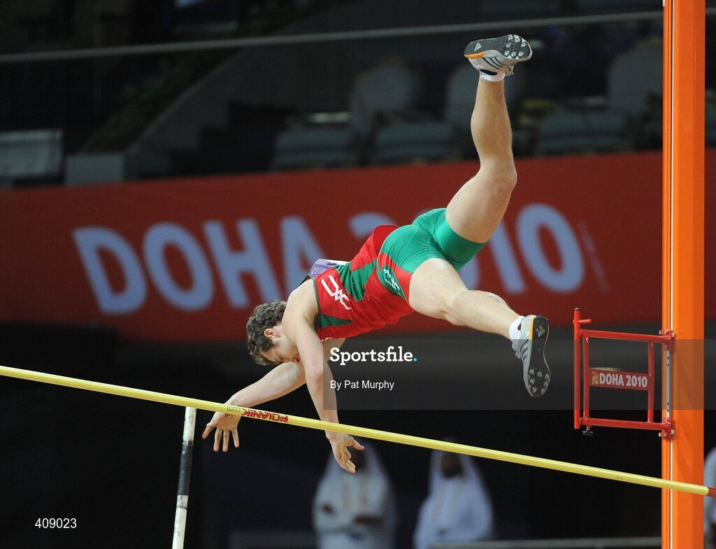 13 March 2010; Andrei Krauchanka, Belarus, in action during the High Jump of the Men's Heptathlon at the 13th IAAF World Indoor Athletics Championships, Doha, Qatar. Picture credit: Pat Murphy / SPORTSFILE