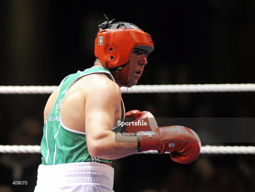 12 March 2010; Disha Gezim, Ireland, in action against Simone Fiori, Italy, during their 81kg bout. Elite International, National Stadium, Dublin. Picture credit: Stephen McCarthy / SPORTSFILE