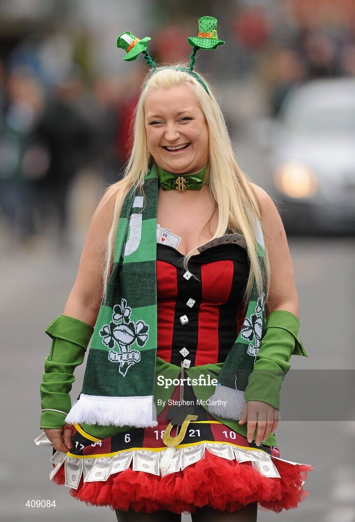 13 March 2010; An Ireland supporter ahead of the game. RBS Six Nations Rugby Championship, Ireland v Wales, Croke Park, Dublin. Picture credit: Stephen McCarthy / SPORTSFILE