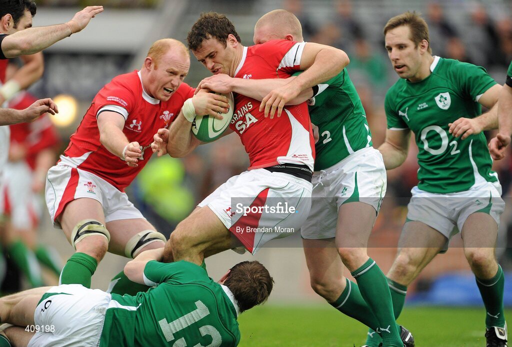 13 March 2010; Jamie Roberts, Wales, is tackled by Keith Earls, Ireland. RBS Six Nations Rugby Championship, Ireland v Wales, Croke Park, Dublin. Picture credit: Brendan Moran / SPORTSFILE