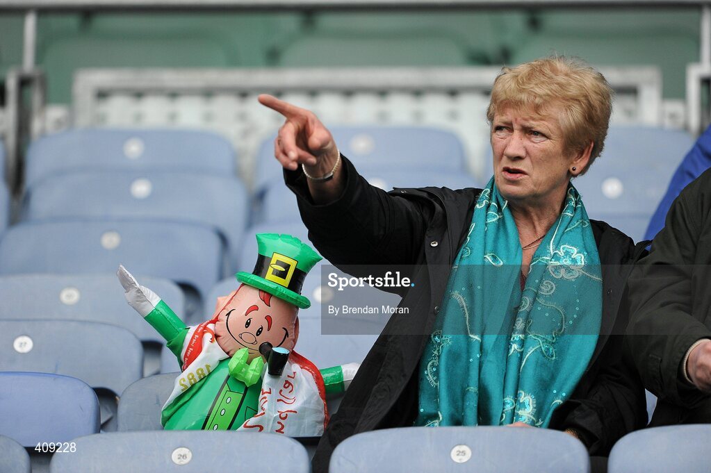 13 March 2010; An Ireland supporter waits for the game to start. RBS Six Nations Rugby Championship, Ireland v Wales, Croke Park, Dublin. Picture credit: Brendan Moran / SPORTSFILE