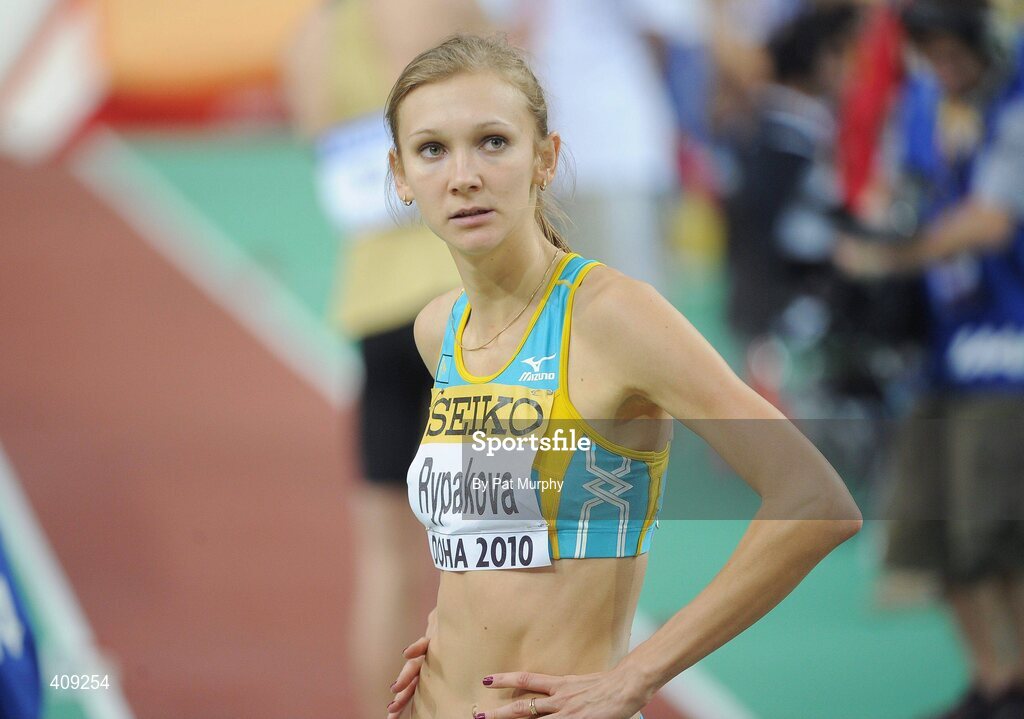13 March 2010; Olga Rypakova, Kazakhstan, who won gold in the Women's triple jump final at the 13th IAAF World Indoor Athletics Championships, Doha, Qatar. Picture credit: Pat Murphy / SPORTSFILE