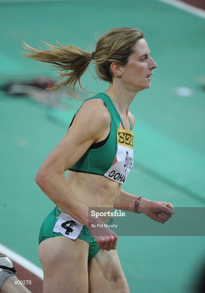 12 March 2010; Ireland's Deirdre Byrne on her way to finishing in 10th place during her Women's 3000m Heats at the 13th IAAF World Indoor Athletics Championships, Doha, Qatar. Picture credit: Pat Murphy / SPORTSFILE