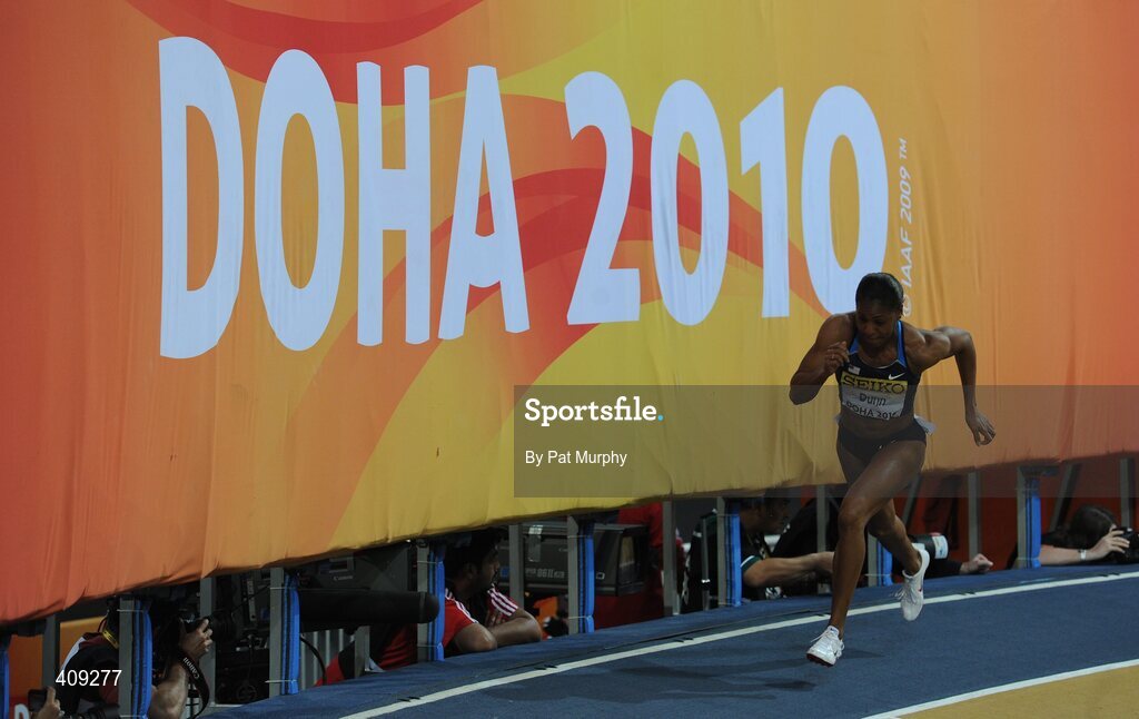 12 March 2010; Debbie Dunne, USA, in action during the Women's 400m heats at the 13th IAAF World Indoor Athletics Championships, Doha, Qatar. Picture credit: Pat Murphy / SPORTSFILE
