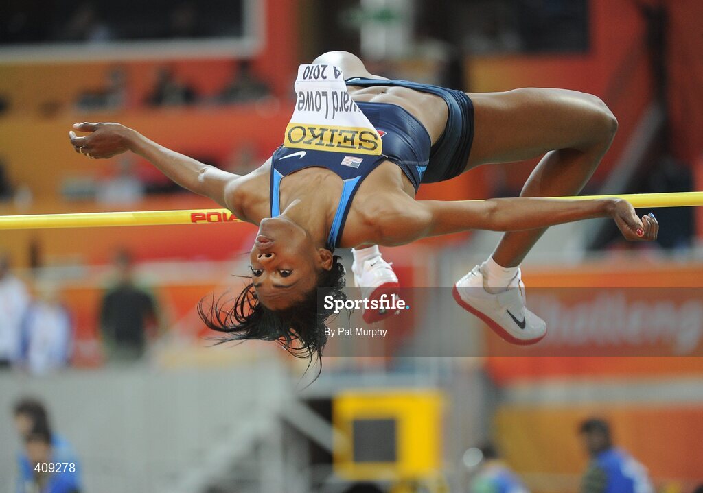 12 March 2010; Chaunte Howard Lowe, USA, in action during the Women's High Jump at the 13th IAAF World Indoor Athletics Championships, Doha, Qatar. Picture credit: Pat Murphy / SPORTSFILE