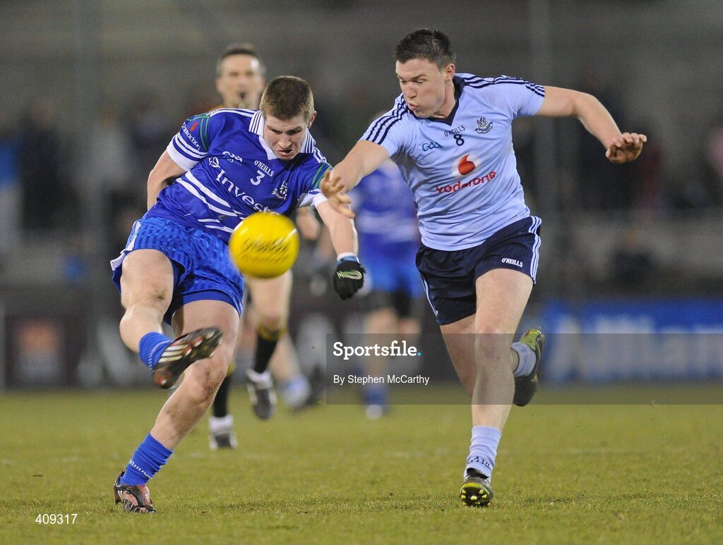 13 March 2010; Darren Hughes, Monaghan, in action against Éamon Fennell, Dublin. Allianz GAA Football National League, Division 1, Round 4, Dublin v Monaghan, Parnell Park, Dublin. Picture credit: Stephen McCarthy / SPORTSFILE