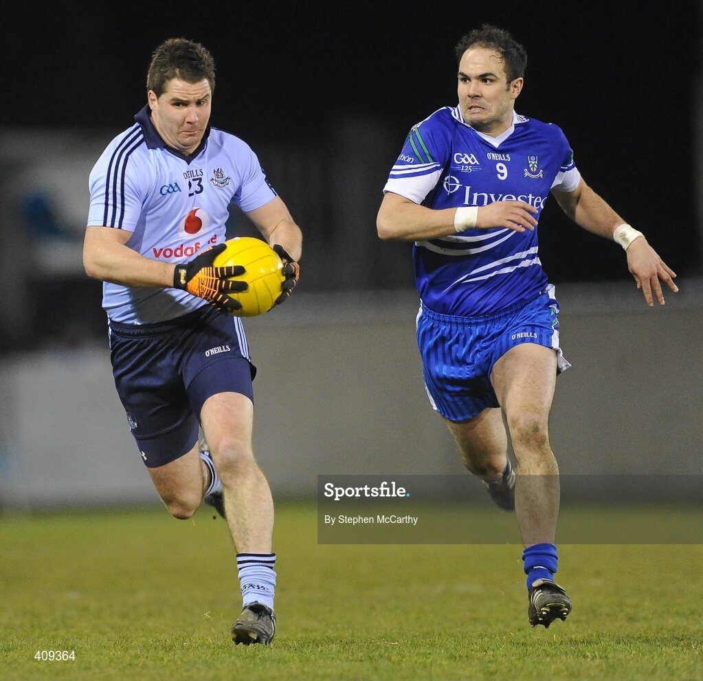 13 March 2010; Brendan McMenamon, Dublin, in action against Paul Finlay, Monaghan. Allianz GAA Football National League, Division 1, Round 4, Dublin v Monaghan, Parnell Park, Dublin. Picture credit: Stephen McCarthy / SPORTSFILE
