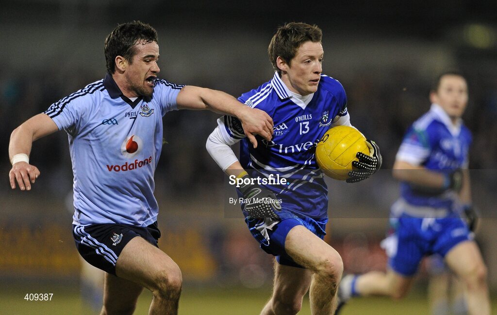 13 March 2010; Conor McManus, Monaghan, in action against Ger Brennan, Dublin. Allianz GAA Football National League, Division 1, Round 4, Dublin v Monaghan, Parnell Park, Dublin. Picture credit: Ray McManus / SPORTSFILE