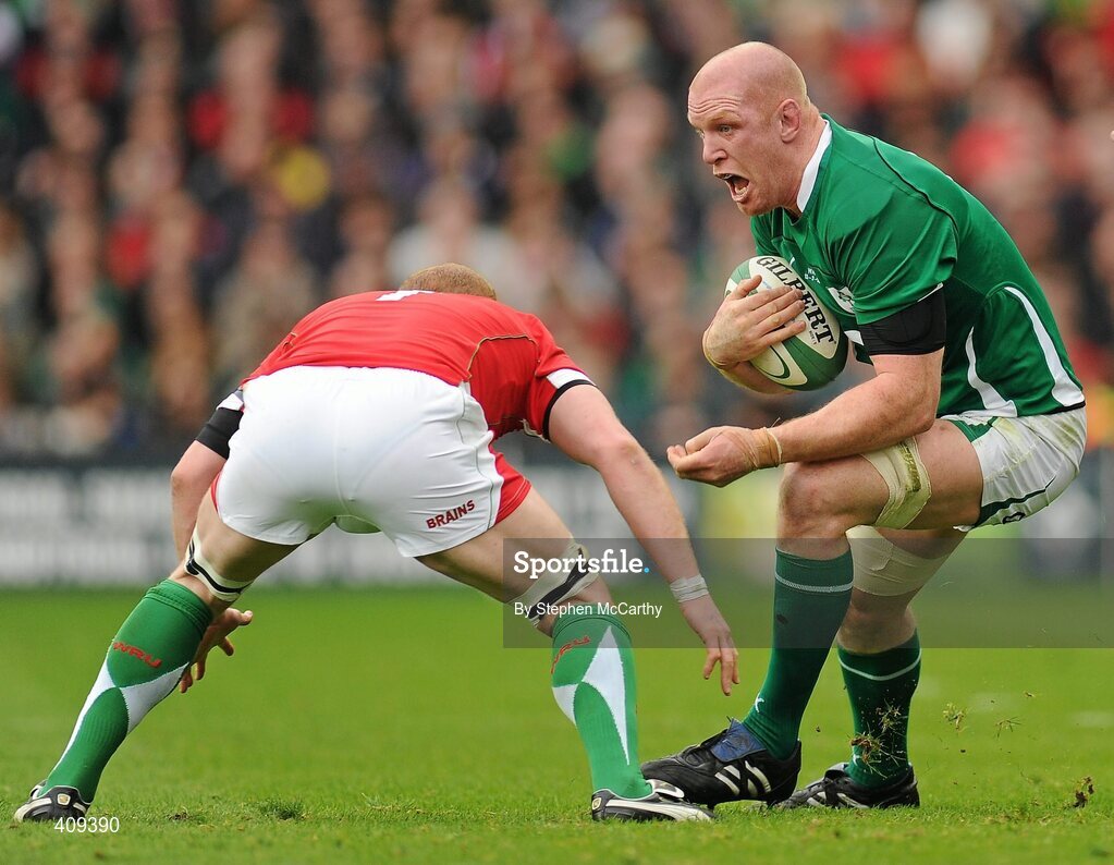 13 March 2010; Paul O'Connell, Ireland, in action against Martyn Williams, Wales. RBS Six Nations Rugby Championship, Ireland v Wales, Croke Park, Dublin. Picture credit: Stephen McCarthy / SPORTSFILE