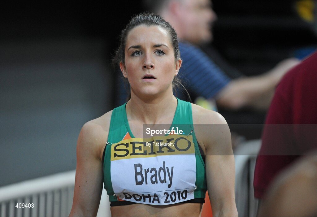 14 March 2010; Ireland's Claire Brady after finishing in 6th place in the Women's 60m semi-final at the 13th IAAF World Indoor Athletics Championships, Doha, Qatar. Picture credit: Pat Murphy / SPORTSFILE