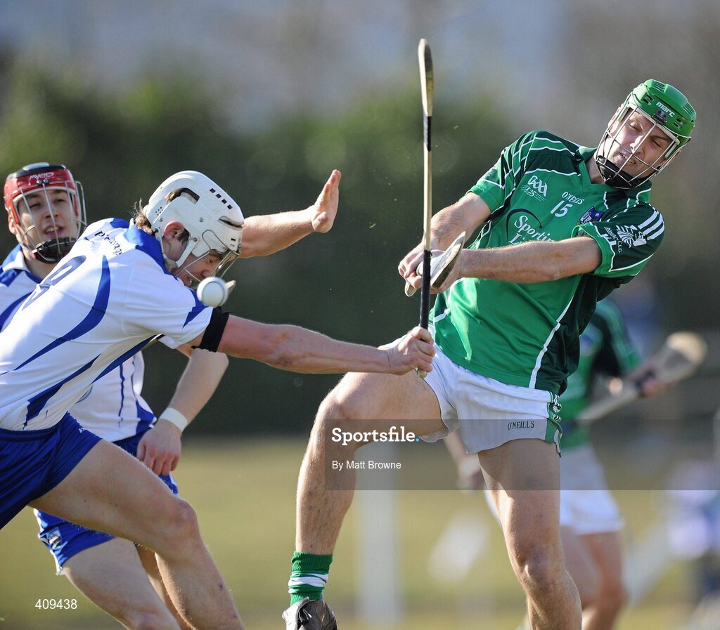 14 March 2010; Alan O'Connor, Limerick, in action against Richie Foley, Waterford. Allianz GAA Hurling National League, Division 1, Round 3, Waterford v Limerick, Fraher Field, Dungarvan, Co. Waterford. Picture credit: Matt Browne / SPORTSFILE
