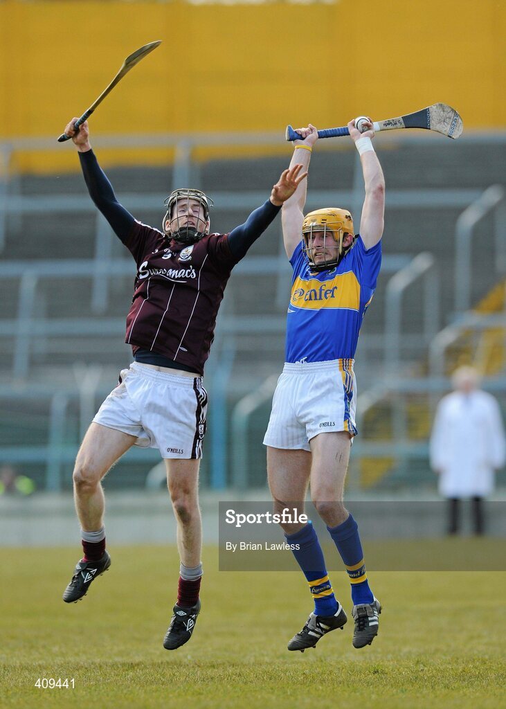 14 March 2010; Shane McGrath, Tipperary, in action against Niall Cahalan, Galway. Allianz GAA Hurling National League, Division 1, Round 3, Tipperary v Galway, Semple Stadium, Thurles, Co. Tipperary. Picture credit: Brian Lawless / SPORTSFILE