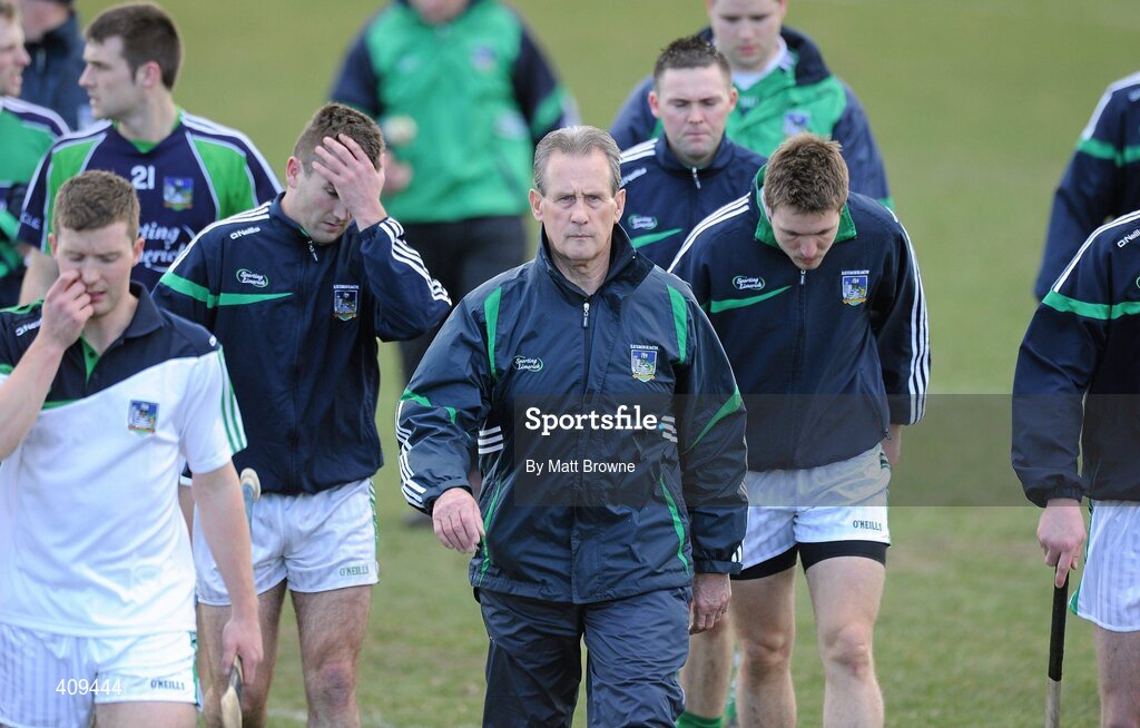 14 March 2010; Limerick manager Justin McCarthy makes his way to the team dressing room, with his players, before the start of the game. Allianz GAA Hurling National League, Division 1, Round 3, Waterford v Limerick, Fraher Field, Dungarvan, Co. Waterford. Picture credit: Matt Browne / SPORTSFILE