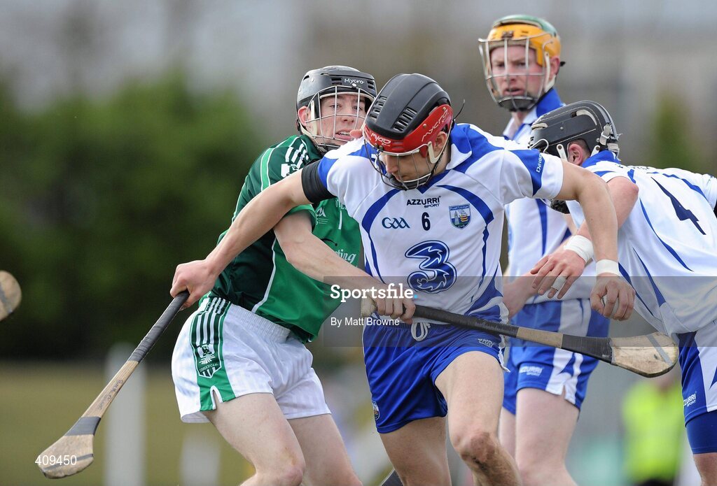 14 March 2010; Shane O'Sullivan, Waterford, in action against Graeme Mulcahy, Limerick. Allianz GAA Hurling National League, Division 1, Round 3, Waterford v Limerick, Fraher Field, Dungarvan, Co. Waterford. Picture credit: Matt Browne / SPORTSFILE