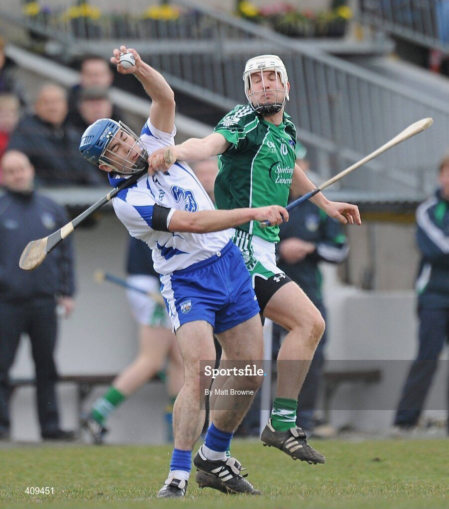 14 March 2010; Jamie Nagle, Waterford, in action against Brian O'Sullivan, Limerick. Allianz GAA Hurling National League, Division 1, Round 3, Waterford v Limerick, Fraher Field, Dungarvan, Co. Waterford. Picture credit: Matt Browne / SPORTSFILE
