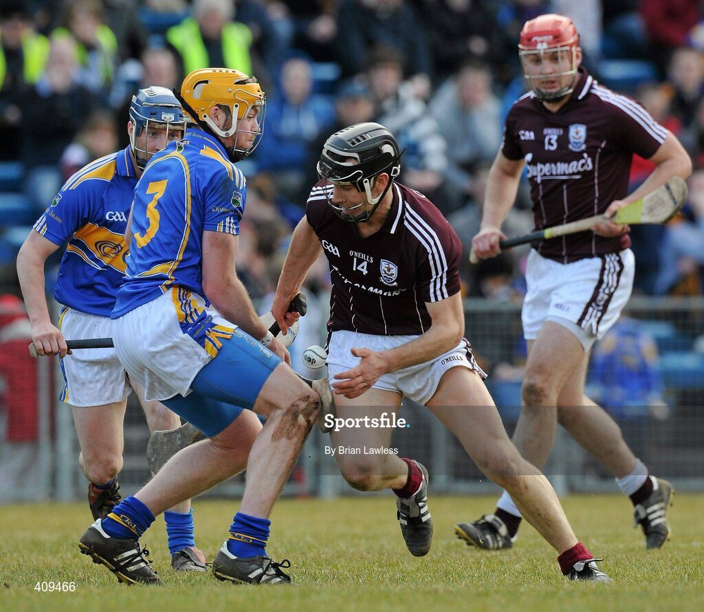 14 March 2010; Joe Gantley, Galway, in action against Padraic Maher, Tipperary. Allianz GAA Hurling National League, Division 1, Round 3, Tipperary v Galway, Semple Stadium, Thurles, Co. Tipperary. Picture credit: Brian Lawless / SPORTSFILE