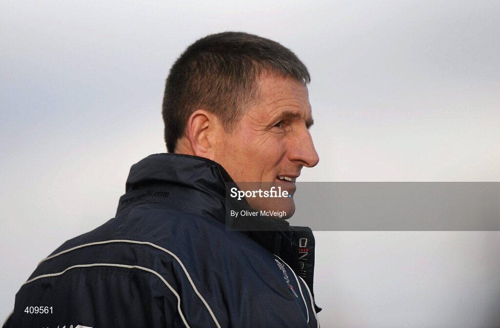14 March 2010; Armagh manager, Paddy O'Rourke, watching from the sideline. Allianz GAA Football National League, Division 2, Round 4, Armagh v Kildare, St Oliver Plunkett Park, Crossmaglen, Co. Armagh. Picture credit: Oliver McVeigh / SPORTSFILE