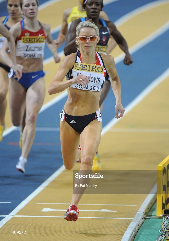 14 March 2010; Jennifer Meadows, Great Britain, who finished in second place in the Women's 800m final at the 13th IAAF World Indoor Athletics Championships, Doha, Qatar. Picture credit: Pat Murphy / SPORTSFILE