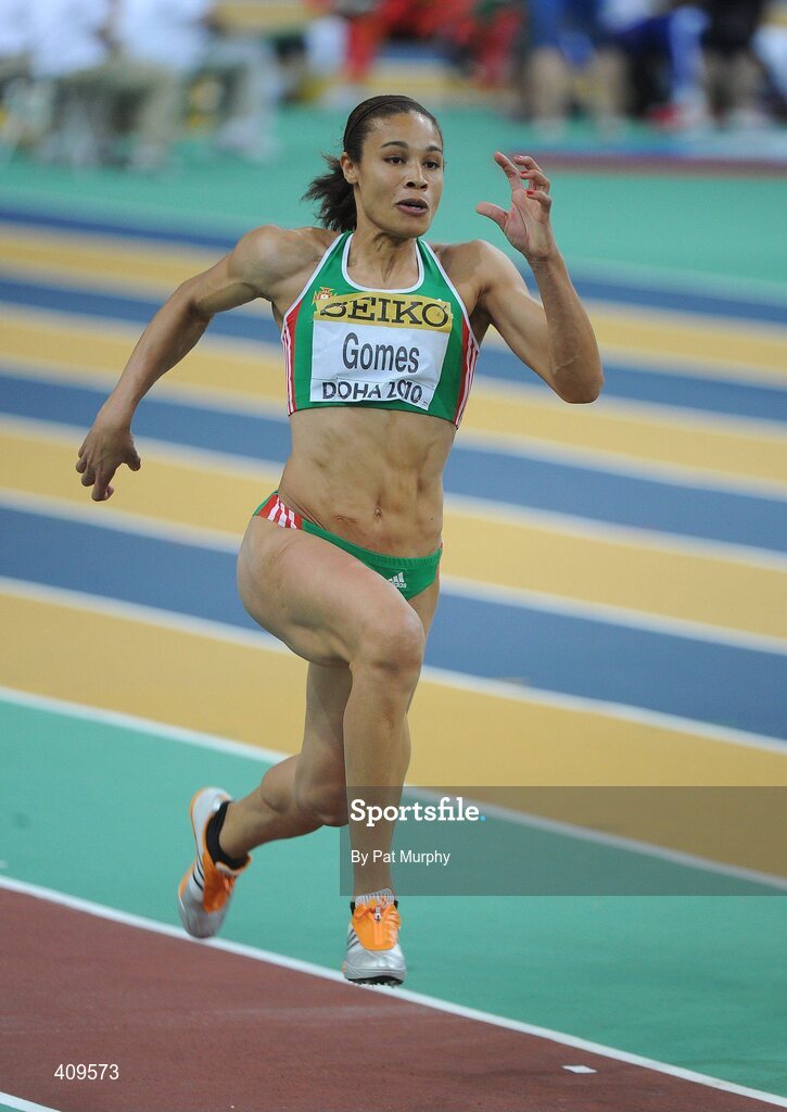 14 March 2010; Naide Gomes, Portugal, on her way to finishing in second place in the Women's Long Jump Final at the 13th IAAF World Indoor Athletics Championships, Doha, Qatar. Picture credit: Pat Murphy / SPORTSFILE