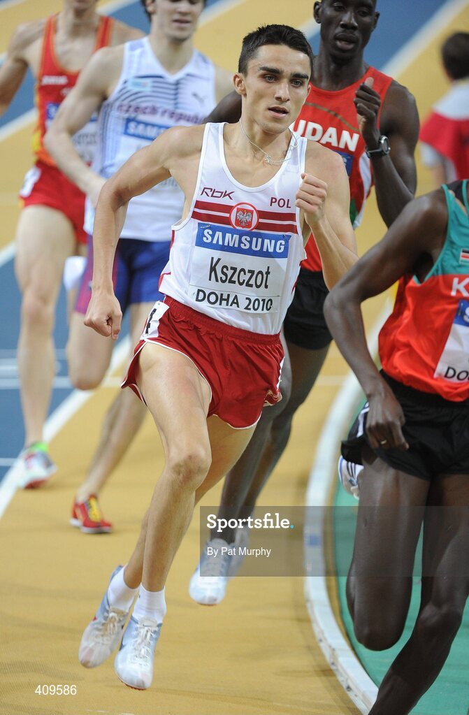 14 March 2010; Adam Kszczot, Poland, on his way to finishing in 3rd position in the Men's 800m Final at the 13th IAAF World Indoor Athletics Championships, Doha, Qatar. Picture credit: Pat Murphy / SPORTSFILE