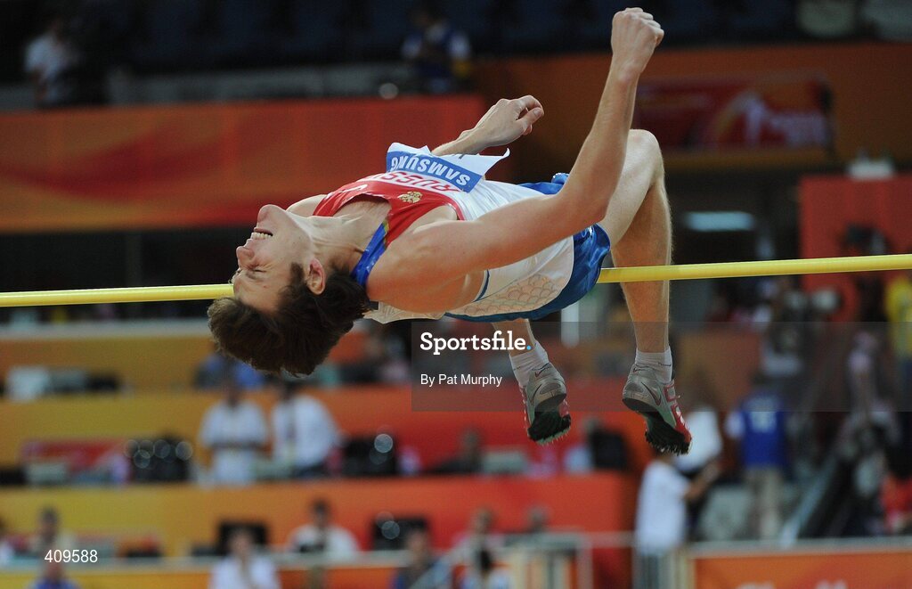 14 March 2010; Ivan Ukhov, Russia, clears the bar on his way to winning the Men's High Jump Final at the 13th IAAF World Indoor Athletics Championships, Doha, Qatar. Picture credit: Pat Murphy / SPORTSFILE
