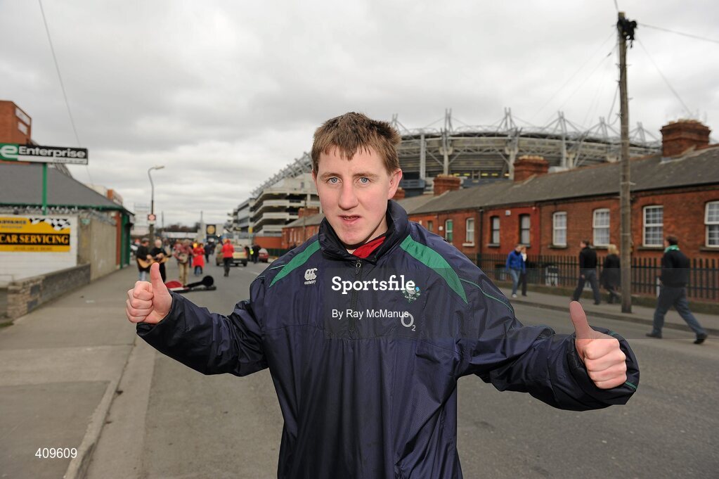 13 March 2010; Ireland fan Conor O'Malley, from Ahane, Co. Limerick, at the game. RBS Six Nations Rugby Championship, Ireland v Wales, Croke Park, Dublin. Picture credit: Ray McManus / SPORTSFILE