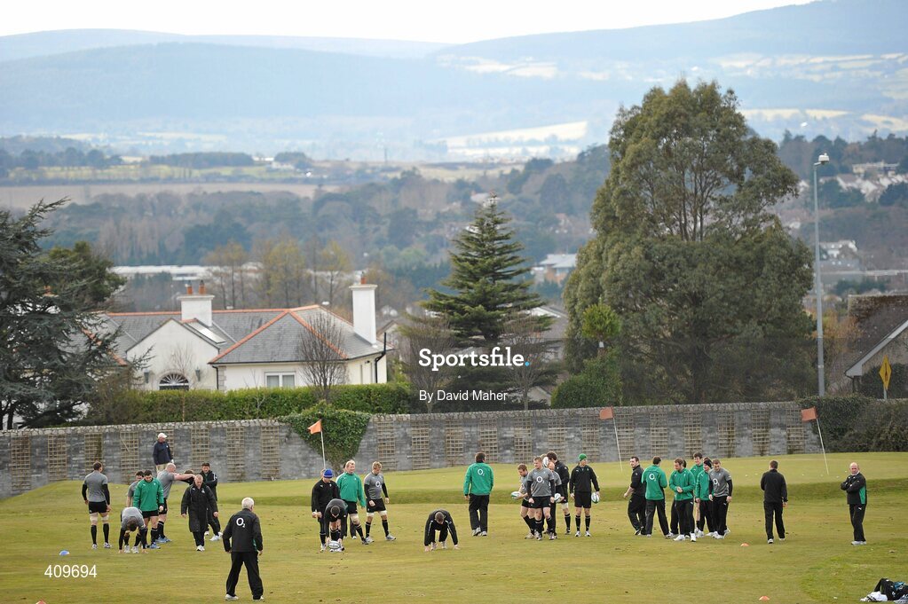 15 March 2010; A general view of the Ireland rugby squad training ahead of their RBS Six Nations Rugby Championship match against Scotland on Saturday. Killiney Golf Course, Killiney, Co. Dublin. Picture credit; David Maher / SPORTSFILE