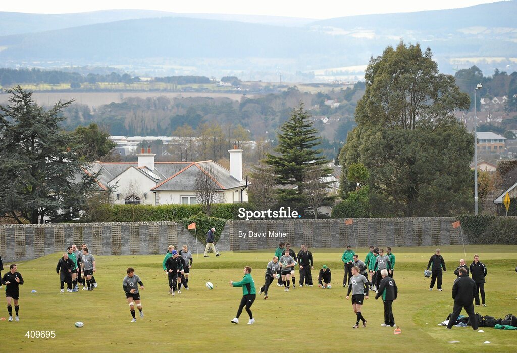 15 March 2010; A general view of the Ireland rugby squad training ahead of their RBS Six Nations Rugby Championship match against Scotland on Saturday. Killiney Golf Course, Killiney, Co. Dublin. Picture credit; David Maher / SPORTSFILE