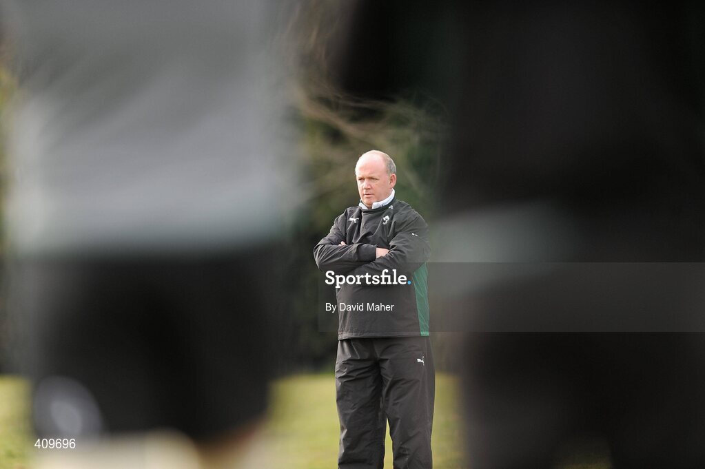 15 March 2010; Ireland head coach Declan Kidney during rugby squad training ahead of their RBS Six Nations Rugby Championship match against Scotland on Saturday. Killiney Golf Course, Killiney, Co. Dublin. Picture credit; David Maher / SPORTSFILE
