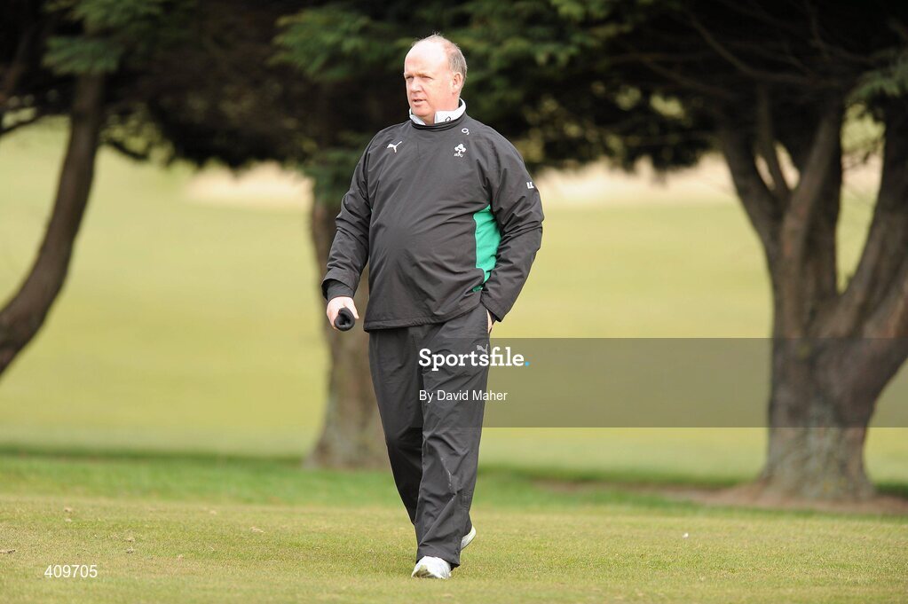 15 March 2010; Ireland head coach Declan Kidney during rugby squad training ahead of their RBS Six Nations Rugby Championship match against Scotland on Saturday. Killiney Golf Course, Killiney, Co. Dublin. Picture credit; David Maher / SPORTSFILE
