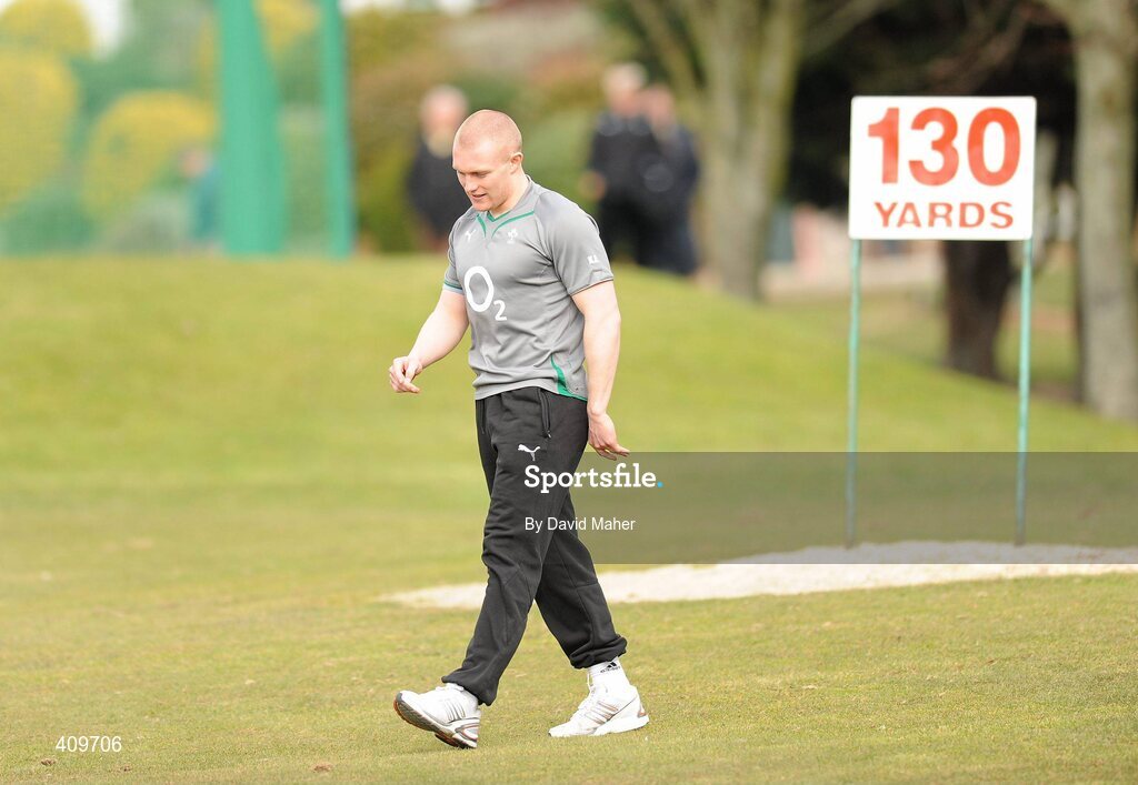 15 March 2010; Ireland's Keith Earls during rugby squad training ahead of their RBS Six Nations Rugby Championship match against Scotland on Saturday. Killiney Golf Course, Killiney, Co. Dublin. Picture credit; David Maher / SPORTSFILE