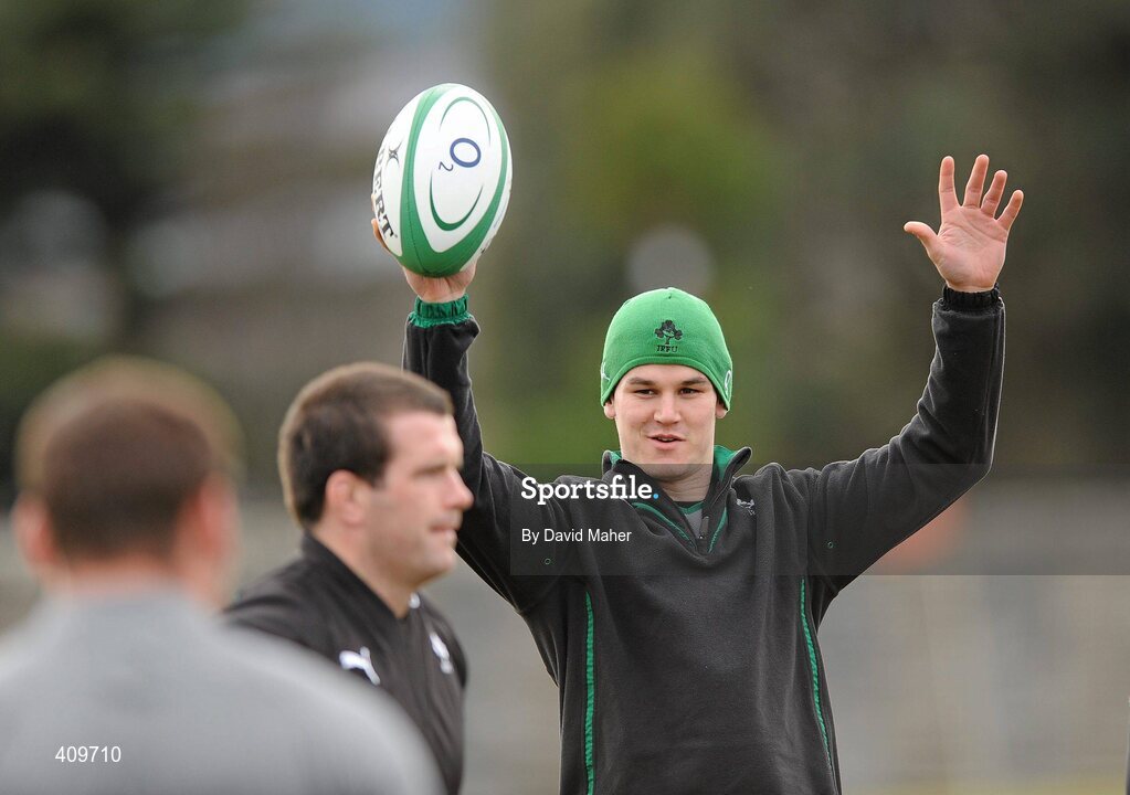 15 March 2010; Ireland's Jonathan Sexton during rugby squad training ahead of their RBS Six Nations Rugby Championship match against Scotland on Saturday. Killiney Golf Course, Killiney, Co. Dublin. Picture credit; David Maher / SPORTSFILE