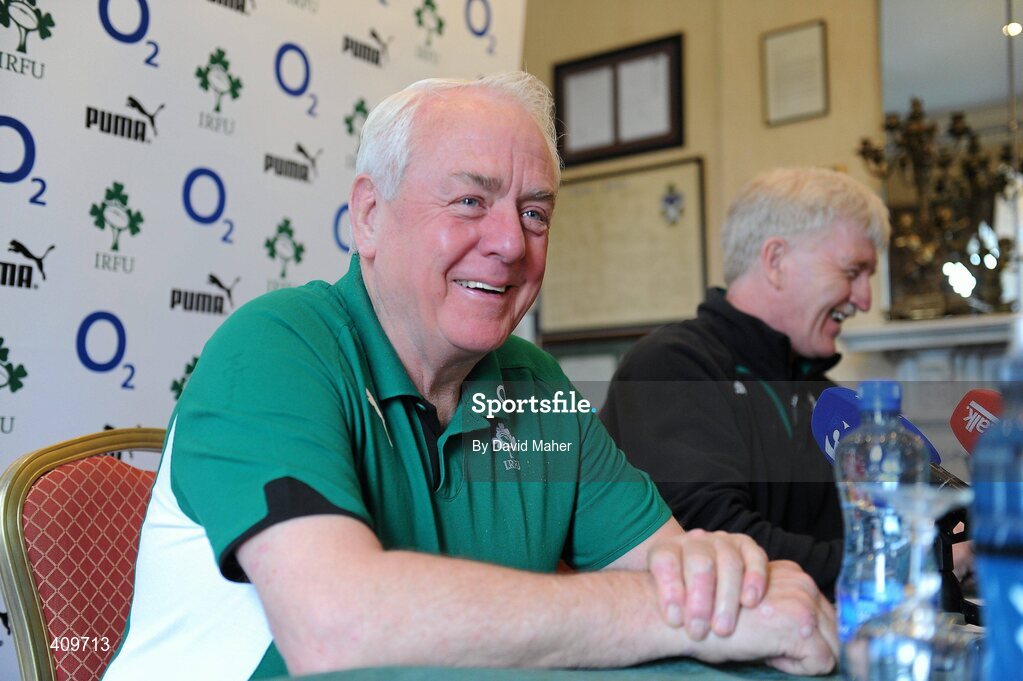15 March 2010; Ireland assistant coach Alan Gaffney and team manager Paul McNaughton during a rugby squad press conference ahead of their RBS Six Nations Rugby Championship match against Scotland on Saturday. Fitzpatrick Castle Hotel, Killiney, Co. Dublin. Picture credit; David Maher / SPORTSFILE