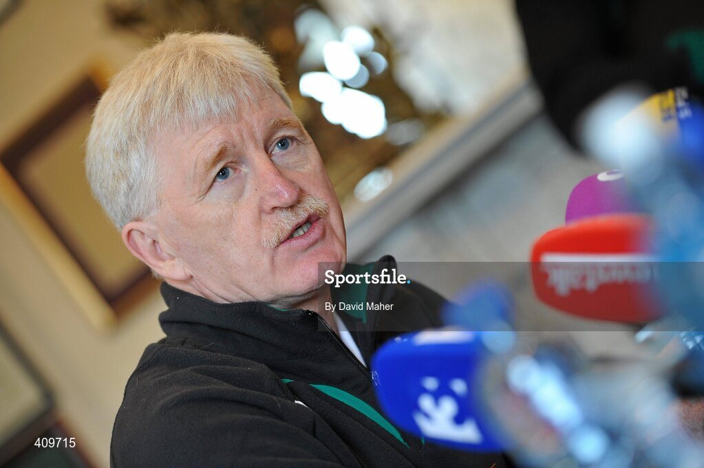 15 March 2010; Ireland team manager Paul McNaughton during a rugby squad press conference ahead of their RBS Six Nations Rugby Championship match against Scotland on Saturday. Fitzpatrick Castle Hotel, Killiney, Co. Dublin. Picture credit; David Maher / SPORTSFILE