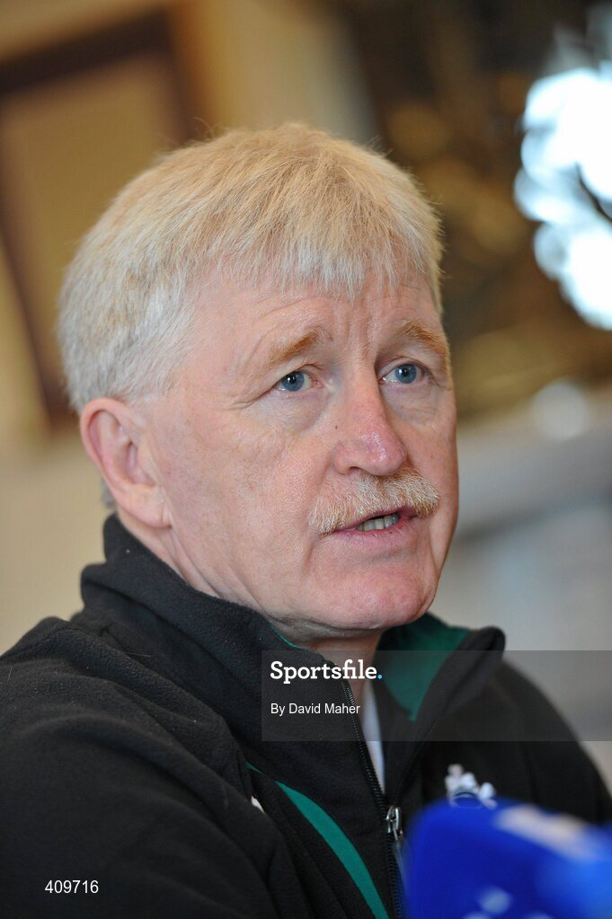 15 March 2010; Ireland team manager Paul McNaughton during a rugby squad press conference ahead of their RBS Six Nations Rugby Championship match against Scotland on Saturday. Fitzpatrick Castle Hotel, Killiney, Co. Dublin. Picture credit; David Maher / SPORTSFILE