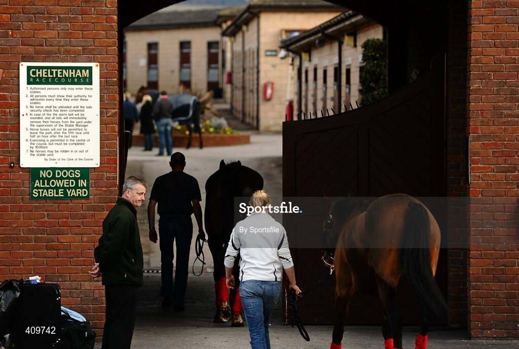 15 March 2010; A general view of horses entering the stables ahead of the 2010 Cheltenham Festival. Prestbury Park, Cheltenham, Gloucestershire, England. Photo by Sportsfile