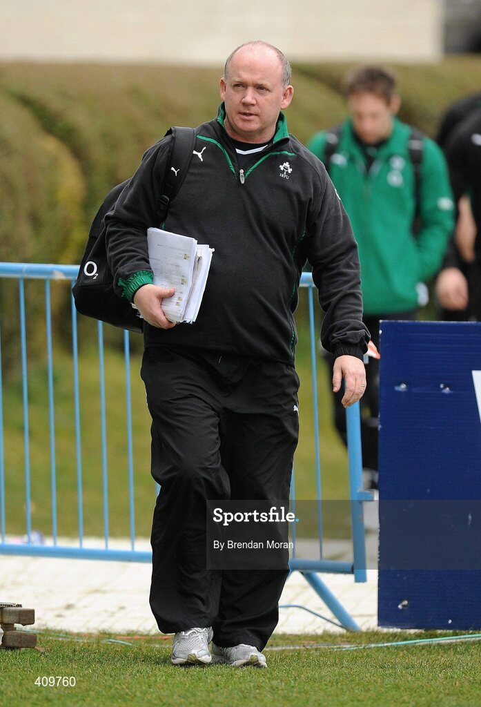 16 March 2010; Ireland head coach Declan Kidney arrives for squad training ahead of their RBS Six Nations Rugby Championship match against Scotland on Saturday. RDS, Ballsbridge, Dublin. Picture credit: Brendan Moran / SPORTSFILE
