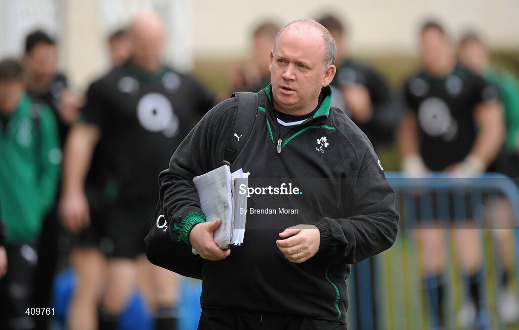 16 March 2010; Ireland head coach Declan Kidney arrives for squad training ahead of their RBS Six Nations Rugby Championship match against Scotland on Saturday. RDS, Ballsbridge, Dublin. Picture credit: Brendan Moran / SPORTSFILE