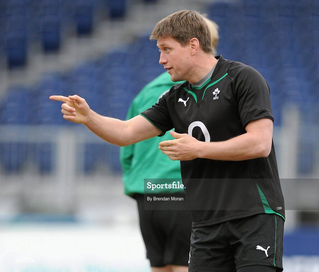 16 March 2010; Ireland out-half Ronan O'Gara during squad training ahead of their RBS Six Nations Rugby Championship match against Scotland on Saturday. RDS, Ballsbridge, Dublin. Picture credit: Brendan Moran / SPORTSFILE