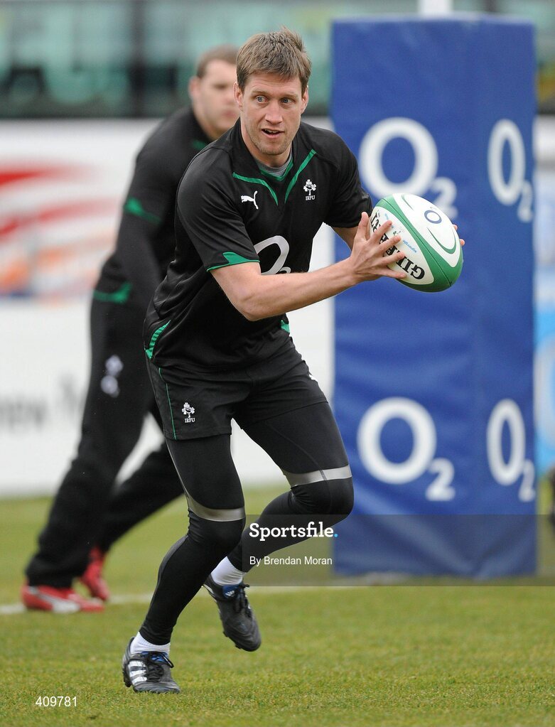 16 March 2010; Ireland out-half Ronan O'Gara in action during squad training ahead of their RBS Six Nations Rugby Championship match against Scotland on Saturday. RDS, Ballsbridge, Dublin. Picture credit: Brendan Moran / SPORTSFILE