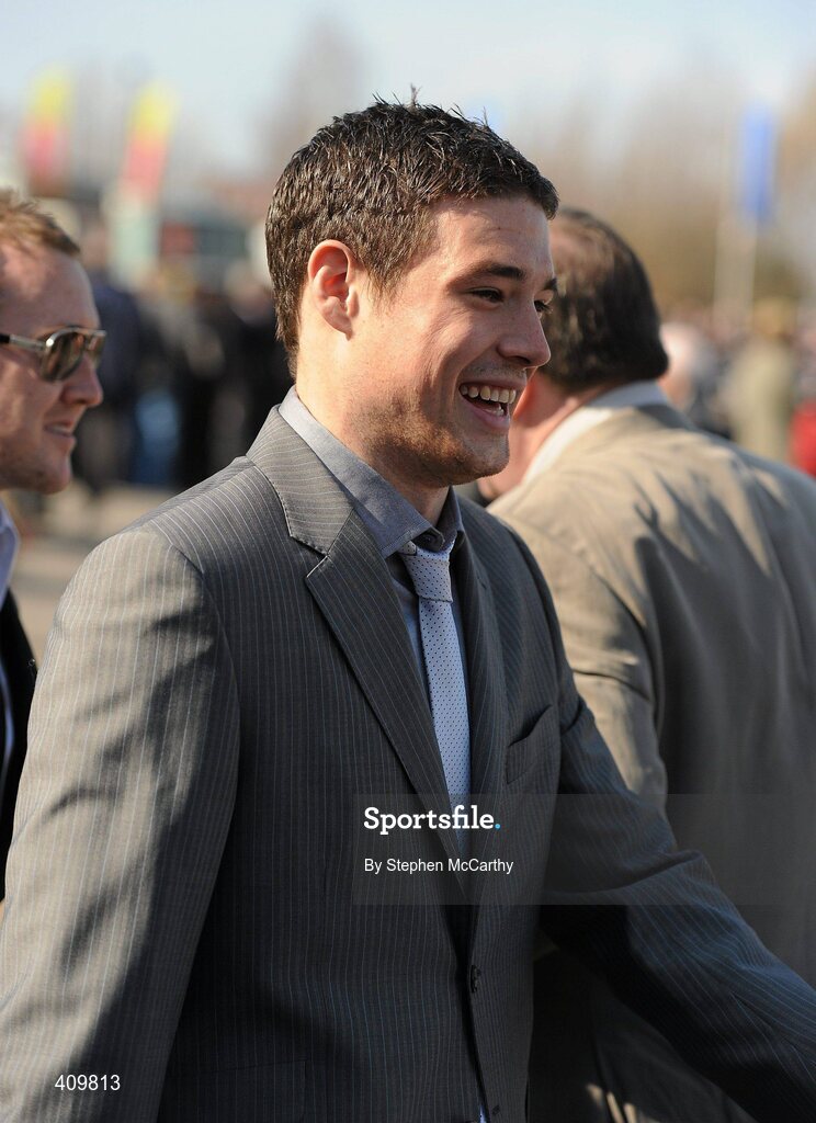 16 March 2010; Celtic and Republic of Ireland footballer Darren O'Dea arrives ahead of the opening day of the Cheltenham Racing Festival 2010. Cheltenham Racing Festival - Tuesday. Prestbury Park, Cheltenham, Gloucestershire, England. Picture credit: Stephen McCarthy / SPORTSFILE