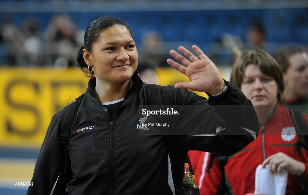 13 March 2010; Valerie Vili, New Zealand, during the Women's Shot Putt Semi-Final at the 13th IAAF World Indoor Athletics Championships, Doha, Qatar. Picture credit: Pat Murphy / SPORTSFILE
