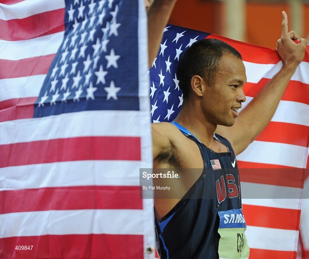13 March 2010; Bryan Clay, USA, celebrates after winning the Men's Heptathlon at the 13th IAAF World Indoor Athletics Championships, Doha, Qatar. Picture credit: Pat Murphy / SPORTSFILE