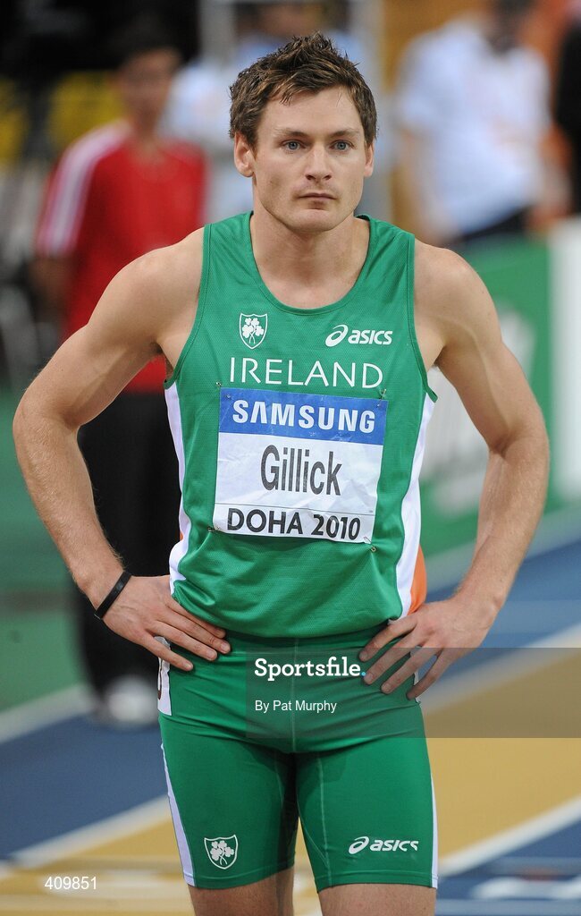 13 March 2010; Ireland's David Gillick before the Men's 400m final at the 13th IAAF World Indoor Athletics Championships, Doha, Qatar. Picture credit: Pat Murphy / SPORTSFILE