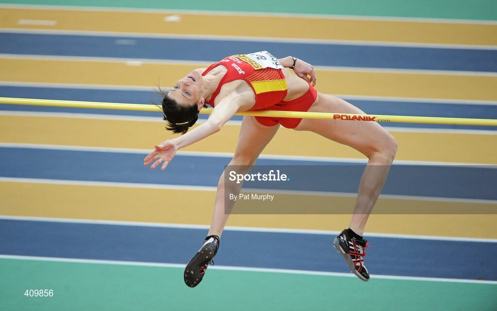 13 March 2010; Ruth Beitia, Spain, in action during the Women's High Jump Final at the 13th IAAF World Indoor Athletics Championships, Doha, Qatar. Picture credit: Pat Murphy / SPORTSFILE